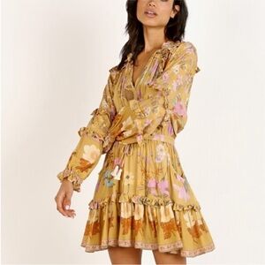 Spell Wild Bloom Long Sleeve Playdress Mustard XXS